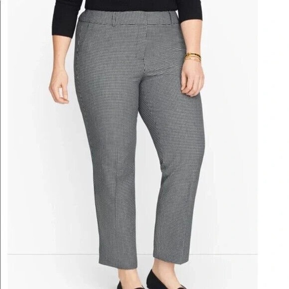 Talbots Pants - Talbots Ankle Pants Sz 16P Academia Office Preppy Houndstooth Tweed Hampshire